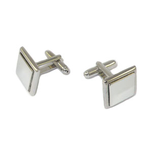 Rhodium Plated Square Cuff Links