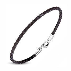 7.5" Slim Brown Leather Bracelet