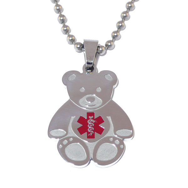 Stainless Steel Teddy Bear Pendant - Click Image to Close