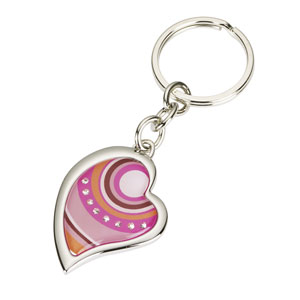 Pink Design Heart Key Ring
