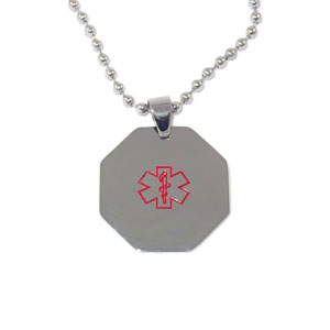 Stainless Steel Medical Octagon Pendant