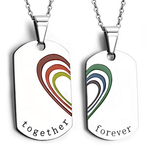 Together Forever 2 x Dog Tag Pendants