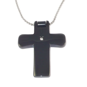 Contemporary Black Stainless Steel Cross