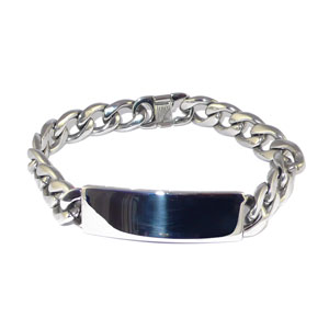 Classic Solid Stainless Steel Identity Bracelet