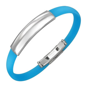 Blue Rubber ID Bracelet