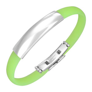 Green Rubber ID Bracelet