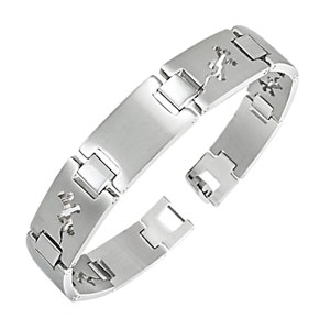 Stainless Steel Lizard ID Bracelet