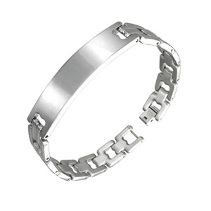 Triple Ridge Stainless Steel ID Bracelet