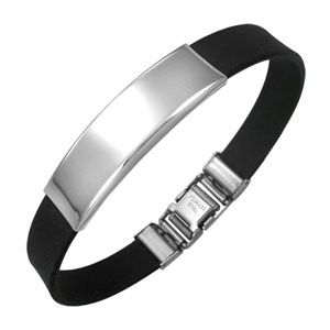 Black Rubber ID Bracelet