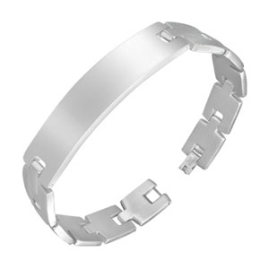 Fancy Link Stainless Steel ID Bracelet