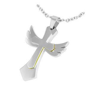 Guardian Angel Wings Cross Pendant