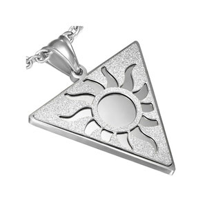 Sandblasted Sun Triangle Pendant