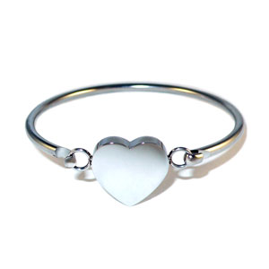Heart Bangle - Stainless Steel