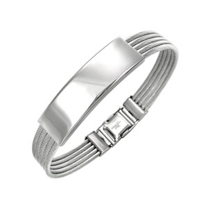Five Strand Stainless Steel ID Bracelet