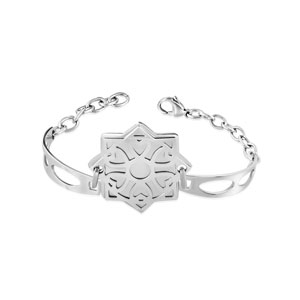 Flower Plate Stainless Steel Bracelet