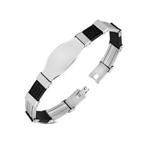 Curved Plate Stainless Steel ID Bracelet