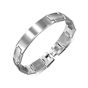 Satin Kisses Link Stainless Steel ID Bracelet