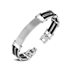 Double Gate Link Stainless Steel ID Bracelet