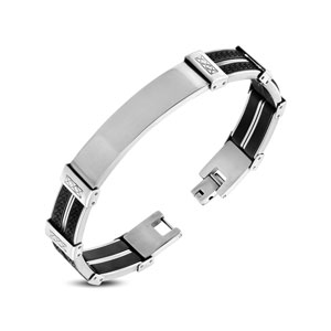 Criss Cross Stainless Steel ID Bracelet