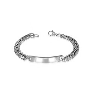 Curb Cuban Link Stainless Steel ID Bracelet