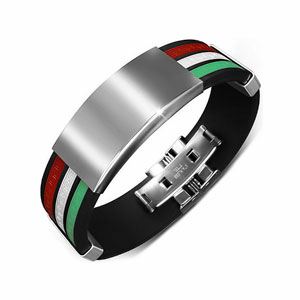 Tricolour Rubber Watch Style ID Bracelet - No. 3