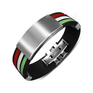 Tricolour Rubber Watch Style ID Bracelet - No. 1