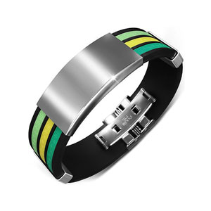 Tricolour Rubber Watch Style ID Bracelet - No. 2