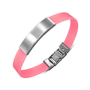 Pink Rubber ID Bracelet