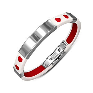 Red Heart Rubber ID Bracelet
