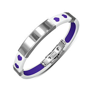 Purple Heart Rubber ID Bracelet
