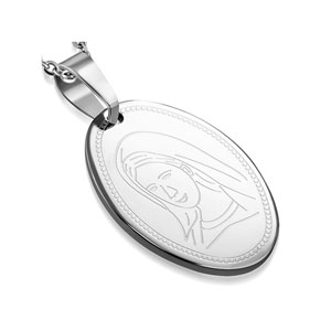 Virgin Mary Oval Pendant