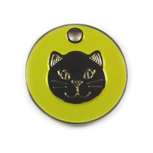 Cat Face Pet ID Tag Yellow