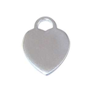 Sterling Silver Large Polished Heart Tag