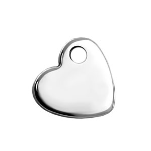 Stainless Steel Sloping Heart Charm