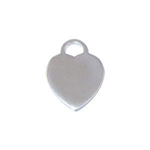 Sterling Silver Medium Polished Heart Tag