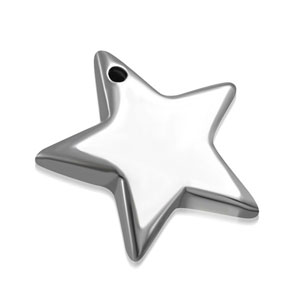 Chunky Stainless Steel Star Tag