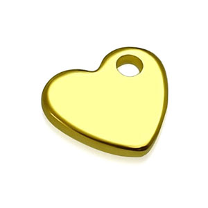 Gold Coloured Plated Sloping Heart Tag