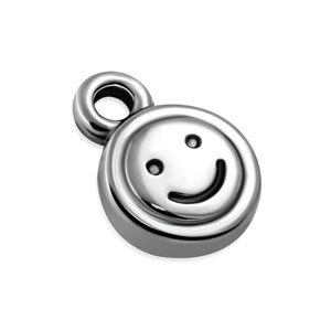 Stainless Steel Double Sided Smiley Face Charm