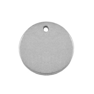 Sterling Silver Round Tag 12.5 mm