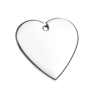 Stainless Steel Large Heart Tag